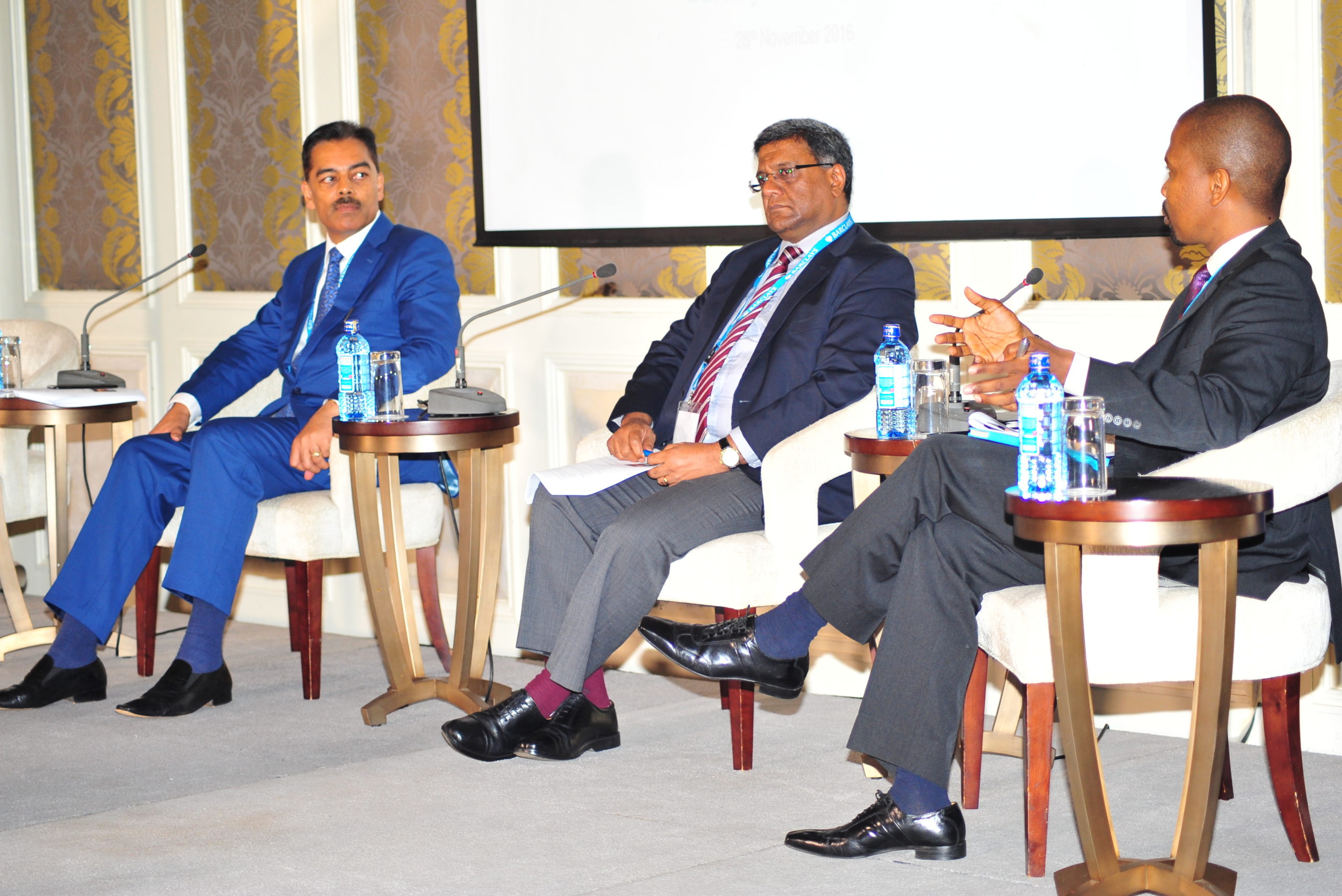 Panelists at recently concluded Barclays Africa Forum (From left Vimal Shah CEO Bidco Africa, Karim Dostmohamed CEO Frigoken Ltd and KeaObaka Mahuma, Head of Enterprise Supply Chain Development, Barclays Africa Group)