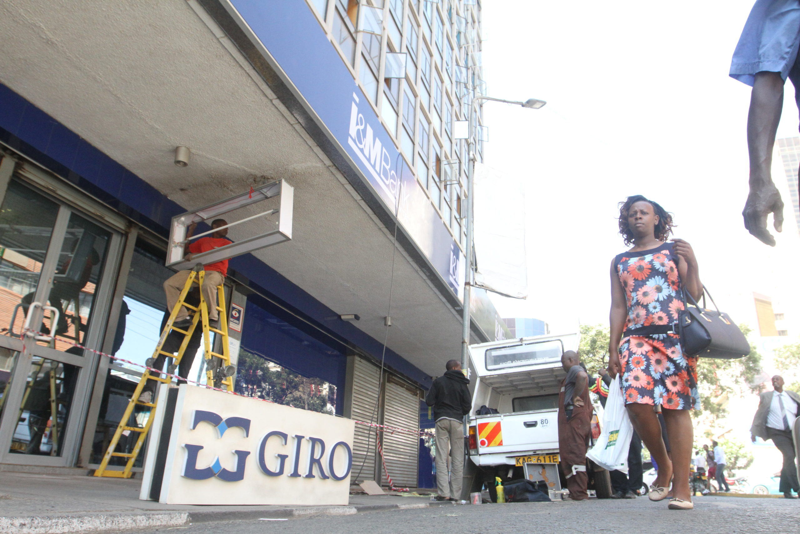 Giro Bank, Banda Branch rebranding excercise happening at Nairobi's Central Business District