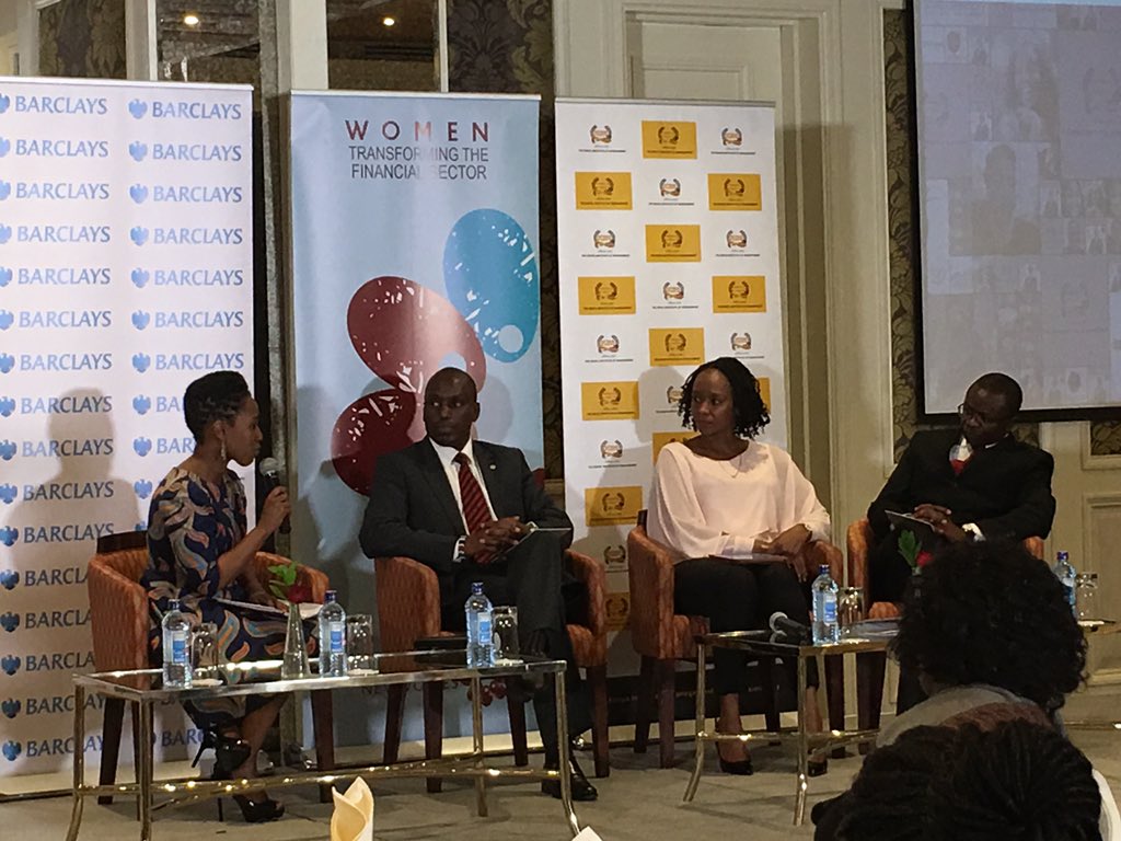 A panel discussion at the launch of #BoardDiversityKe Report. From left to right, Nuru Mugambi representing advocacy group New Faces New Voices, Murithi Ndegwa CEO of Kenya Institute of Management,Caroline Ndungu the corporate affairs director at Barclays Kenya
