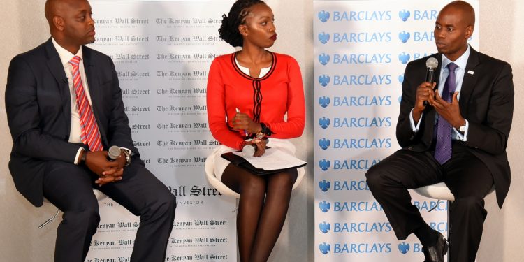 From Left To Right; Barclays Kenya Head of Markets Anthony Kirui, Dyer & Blair Head of Research Linet Muriungi & CMA Kenya CEO Paul Muthaura speaking at The Bulls, Bears & Whisky Forum By Kenyan Wallstreet