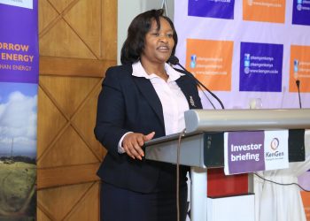 KenGen-CEO-MD-Mrs.-Rebecca-Miano-speaking-at-the-company’s-Investor-Briefing