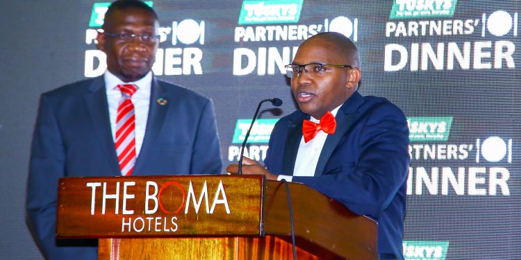 NSE CEO Geoffrey Otieno Odundo and Tusker Mattresses Grou CEO Dan Githua