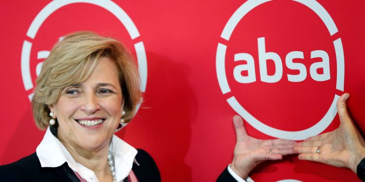 Absa Chief Executive Maria Ramos poses for a photograph during a rebranding launch where Barclays Africa changed its name back to Absa on Wednesday, at the Johannesburg stock exchange in Sandton, South Africa, July 11, 2018. REUTERS/Siphiwe Sibeko