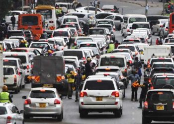 Traffic jam along University way, Nairobi. [Elvis Ogina, Standard]