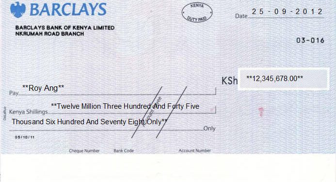 Barclays Cheque