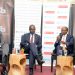 From left to right; Give to Get Author Vishal Agarwal, Kenya Bankers Association CEO Dr Habil Olaka (Centre) and Barclays Ditector of Strategy Moses Muthui during the third edition of the Bulls Bears Forum By Kenyan Wallstreet