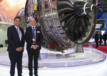 Shakeel Khan, ALS CEO (left) with Taieb Ben Sghaier, Sales Director Rolls-Royce at the Dubai Airshow