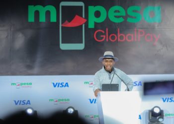 Safaricom CEO Peter Ndegwa at the launch of MPESAGlobalPay