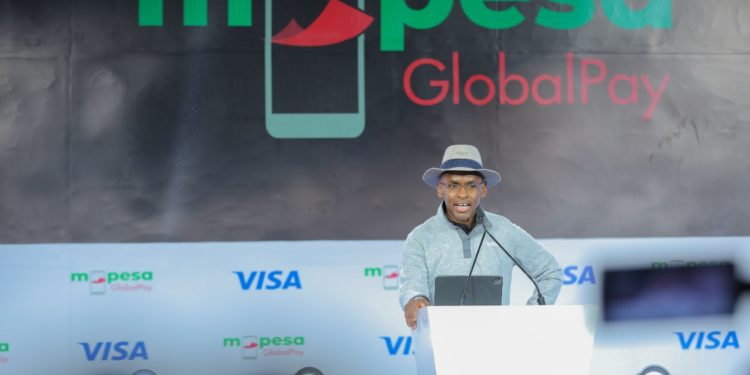 Safaricom CEO Peter Ndegwa at the launch of MPESAGlobalPay