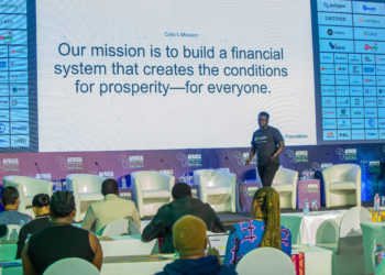 Daniel Kimotho - Kenya Lead, Celo Foundation, on stage at the Africa Money & DeFi Summit – West Africa edition