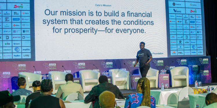 Daniel Kimotho - Kenya Lead, Celo Foundation, on stage at the Africa Money & DeFi Summit – West Africa edition
