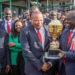 Deputy President of the Republic of Kenya H.E Rigathi Gachagua (right) hands over the Best Bank Stand trophy to Equity Bank Kenya Managing Director Gerald Warui (left) during the 2022 Nairobi International Trade Fair official opening ceremony. Besides winning the Best Bank Stand award, Equity Bank took the 1st-runners up position for the Stand that Best Interprets the Current Show Theme and 2nd- runners up position for the Best Stand in Youth Activities, Empowerment & Capacity Building.