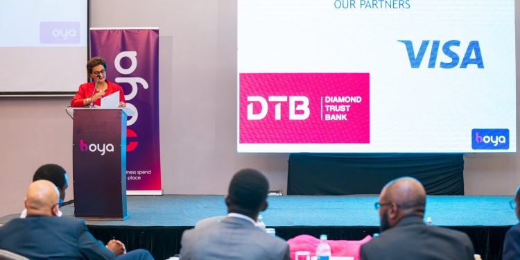 Nasim Devji, CEO of Diamond Trust Bank speaking in Nairobi during the launch of the partnership with Boya on Tuesday 25TH jULY 2023
