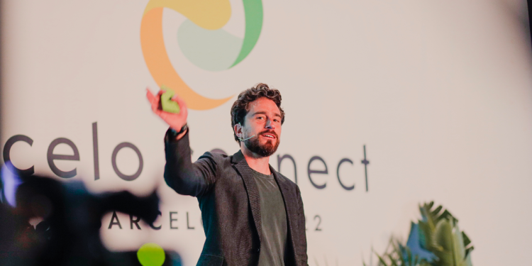 Celo Co-Founder Rene Reinsberg speaking at Celo Connect in Barcelona on 4th April 2022. Courtesy of Kenyan Wall Street