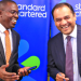 Paul Njoki, Head of Affluent Banking and Wealth Management – Standard Chartered Kenya & East Africa and Nisarg Trivedi, Head of Third Party Distribution, Amundi during the launch of the Signature CIO Funds for Retail Investors.