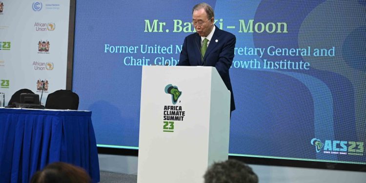 Former UN Secretary-General Ban Ki-Moon speaking at at the Africa Climate Summit in Nairobi on 6th September 2023: