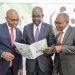 KCB Group CEO Mr. Paul Russo, Kenya Bankers Association CEO Dr. Habil Olaka and WWF-Kenya Head of Conseravation Programmes Mr. Jackson Kiplagat during the launch of Banking Industry Climate-Related Financial Disclosures Reporting Template in Nairobi on Thursday 7th September 2023