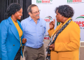 Kenya Investment Authority Managing Director June Chepkemei (left) shares a word with Chairperson Sally Mahihu (right) and Impact Associates Chief Executive Officer Roger Bird during a Public Participation forum on The Investment Promotion and Facilitation Bill 2023 at a Nairobi hotel