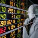 3d rendering humanoid robot analyze stock market