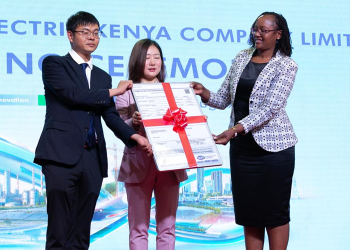 Deputy General Manager, Production, Mr Forrest Gan & East & South Africa  CHINT Global & MD  Kenya Ms Amy Fan ,  MD of Kenya Bureau of Standards (KEBS) Ms Esther Ngari