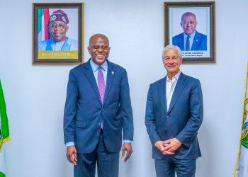 Central Bank of Nigeria Governor Olayemi Cardoso with Jamie Dimon, Chairman and Chief Executive Officer, JPMorgan Chase on Tuesday, October 16, 2024.