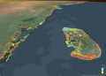 3D image of Satellite-Derived Bathymetry (SDB) in Kenya